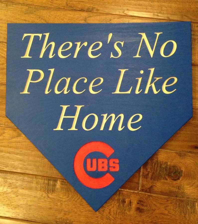 Chicago Cubs Home Plate Wood Sign . Baseball Sign . Etsy