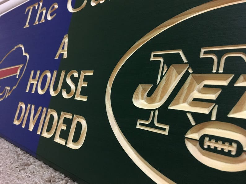 A house divided NFL football carved wood sign Customize Etsy