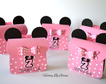 Pink Minnie Birthday, Minnie, Goody Bags, Red Minnie Party Bags, Minnie Mouse Favors, Pink Minnie Favors, Minnie Toppers Minnie Center Piece