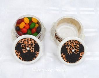 12Minnie Leopard Candy Container Favors, Minnie Containers, Minnie Favors Containers, Minnie Leopard Birthday Favors