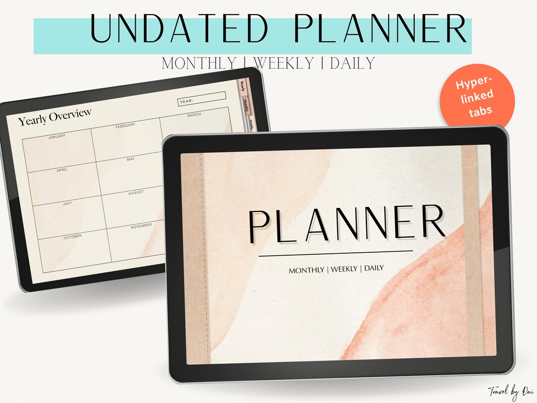 2023 UNDATED DIGITAL PLANNER for iPad | Monthly ,weekly , Daily Planner ...