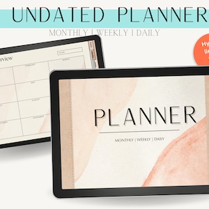 2023 UNDATIERTER DIGITALER PLANER Für Ipad | Monatliche, wöchentliche, tägliche Planer, GoodNotes Planner, iPad Planner