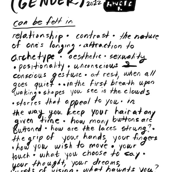 Gender can be felt in... (print)