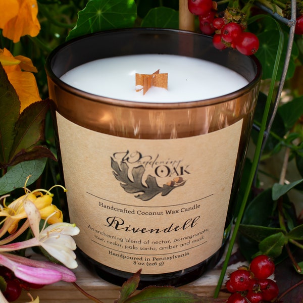 Rivendell (Lord of the Rings Inspired) | Wooden Wick Coconut Wax Candle | All Natural | Hand Poured