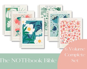 NOTEbook Bible Complete 6 Volume Set | Genesis through Revelation | Spiral Books of the Bible | Bible Study | Journaling | Devotional | NASB