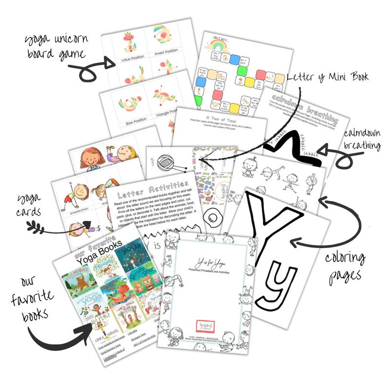 Y is for Yoga Preschool Activities | Etsy