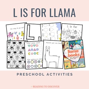 L is for Llama Preschool Printable Activities, Alphabet Printables, Preschool Printables, Preschool Phonics Activities, Letter of the Week