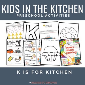 Kids in the Kitchen Preschool Printable Activities, Letter of the Week Curriculum, Alphabet Printables, Phonics and Alphabet Activities
