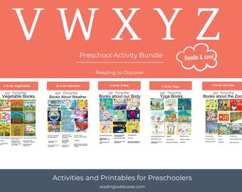 Preschool VWXYZ Letter Bundle | Vegetables, Weather, Yoga, Zoo Activities (PDF Download)