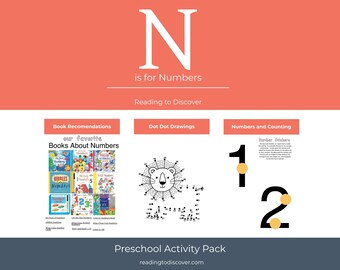 Preschool Math and Literacy Printable Pack | Letter N, Numbers 1-10 Activities (PDF Download)