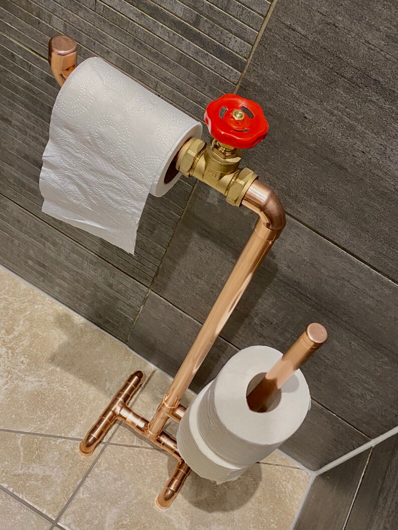 Industrial Toilet Roll Holder Free Standing Etsy