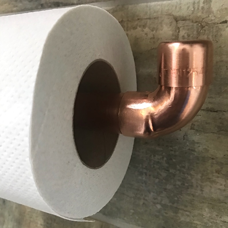 Industrial Copper Pipe Iron & Brass Toilet Roll Holder Etsy