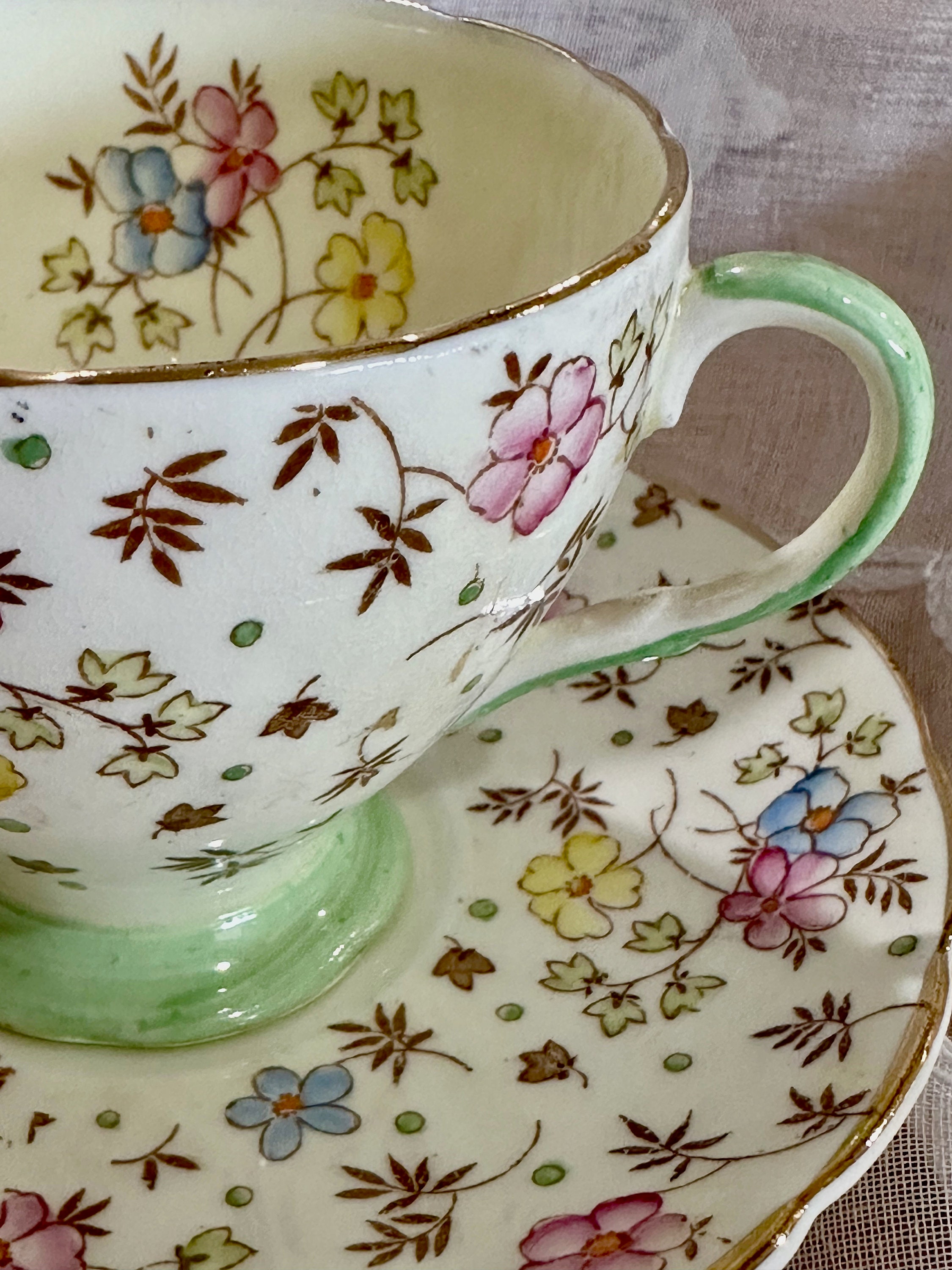 Foley China Tea Cup and Saucer Set - English Bone China - Floral Chintz ...