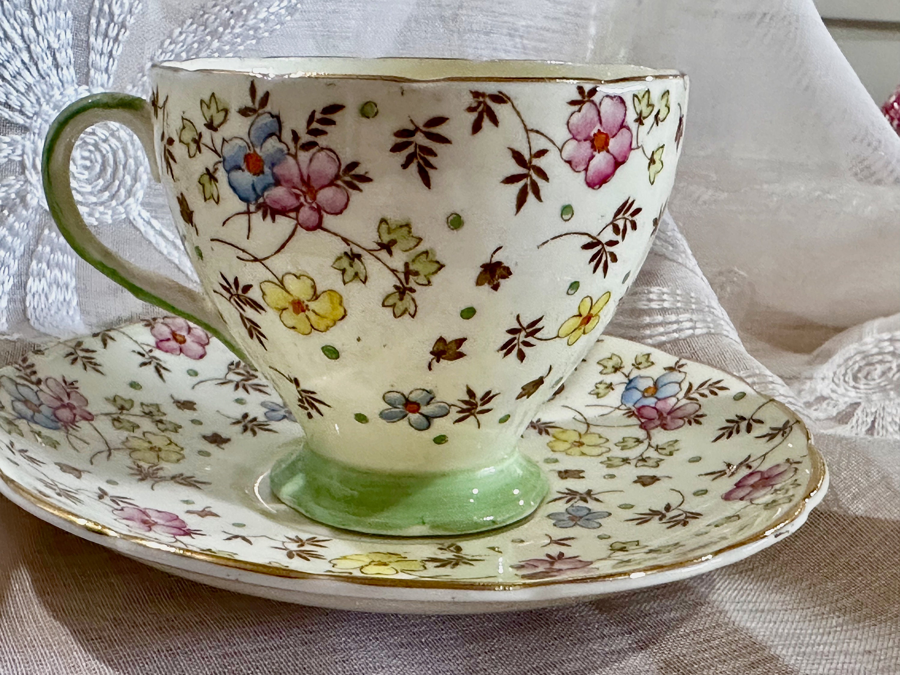 Foley China Tea Cup and Saucer Set - English Bone China - Floral Chintz ...
