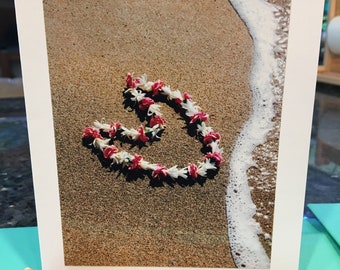 Lei on the Beach Blank Photo Card with Envelope