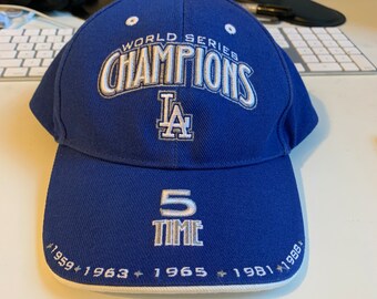 LA Dodgers 5 Time World Series Champion Blue and White Hat