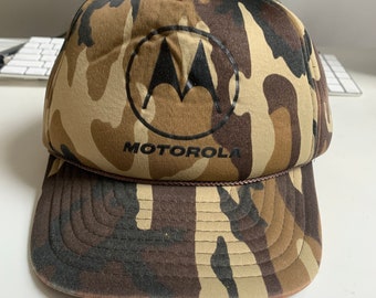 Motorola Camo Foam Hat Snapback Vintage Rare