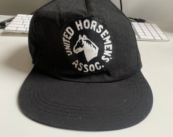 Vintage 90s Horsemen United Association Black Snapback Hat