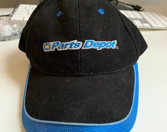 Black Parts Depot Hat Racing Hat Blue Shiny Bottom