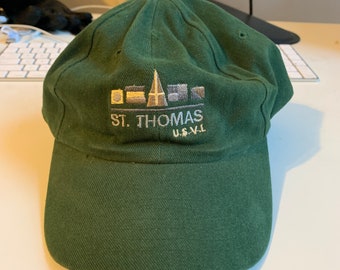 90s Dad Hat St Thomas Hat Strapback Floppy Forest Green