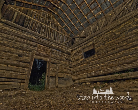 Tobacco Barn Inside Nature Photography Log Cabin Log Cabin Etsy