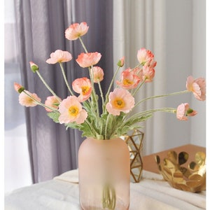 Artificial Poppy, Silk Wildflowers, Silk Poppy, Artificial Faux Flower, Spring Flowers, Faux Wildflowers, Home Decor, Home Decoration