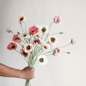 26" Artificial Poppy, Silk Wildflowers, Silk Poppy, Artificial Faux Flower, Faux Wildflowers/Home Decoration/Gift/Kitchen Decorations