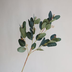 31 Faux Pink Eucalyptus Stems, Artificial Blush Eucalyptus, Holiday Home Decor/Fall Decor/Wedding/gift Green-Meiguo YJL