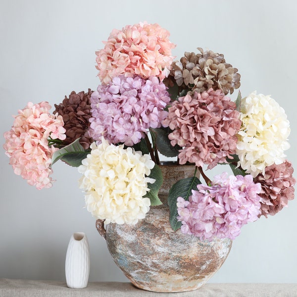 20" Dried Hydrangeas, Dried Look Large Hydrangea, Hortensien Getrocknet, Hortensia Stabilisé, Preserved Hydrangea, DIY Floral/Wedding