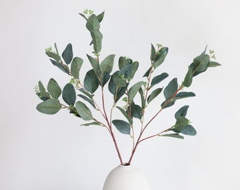 31" Faux Seeded Eucalyptus Leaves Stem, Fake Eucalyptus,  Artificial Plant , DIY Greenery/Wedding/Home Decoration