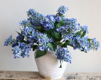 Hortensias bleus à floraison précoce, tige d'hortensia en soie, fleur artificielle de haute qualité, décoration florale/mariage/maison à faire soi-même