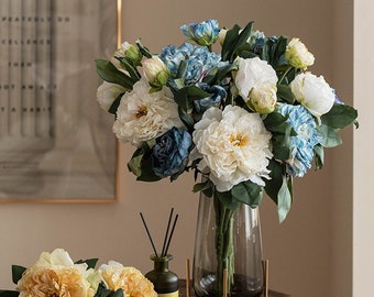 25" Dried Look Peony Stem, White Peony, Artificial Flower/DIY Floral/Wedding/Home Decoration/ Gifts