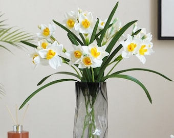 Jonquilles artificielles, Fleur de jonquille artificielle, Narcisse artificiel, Faux jonquilles, Fleurs artificielles, Décoration d'intérieur, Cadeau