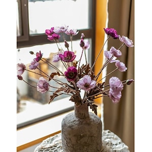 Papavero di seta, papavero artificiale, fiori di campo di seta, fiore finto artificiale, fiori di campo finti, decorazioni per la casa, decorazioni per la casa
