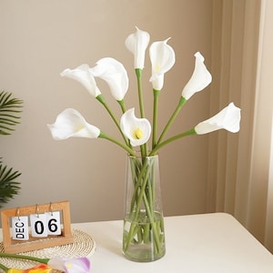 62 cm! Real Touch Calla Lilie, weiße Calla, Real Touch Blumen, Hochzeit Mittelstücke, Tischdekoration, Wohnkultur, Geschenk