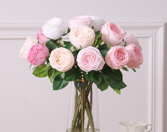 Real Touch Roses, David Austin Rose, Artificial Roses, English Garden Roses, Wedding Decor, Home Decor, Realistic flower, Camellia Roses