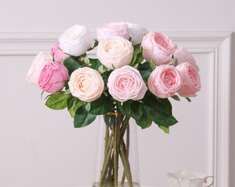 Real Touch Roses, David Austin Rose, Artificial Roses, English Garden Roses, Wedding Decor, Home Decor, Realistic flower, Camellia Roses