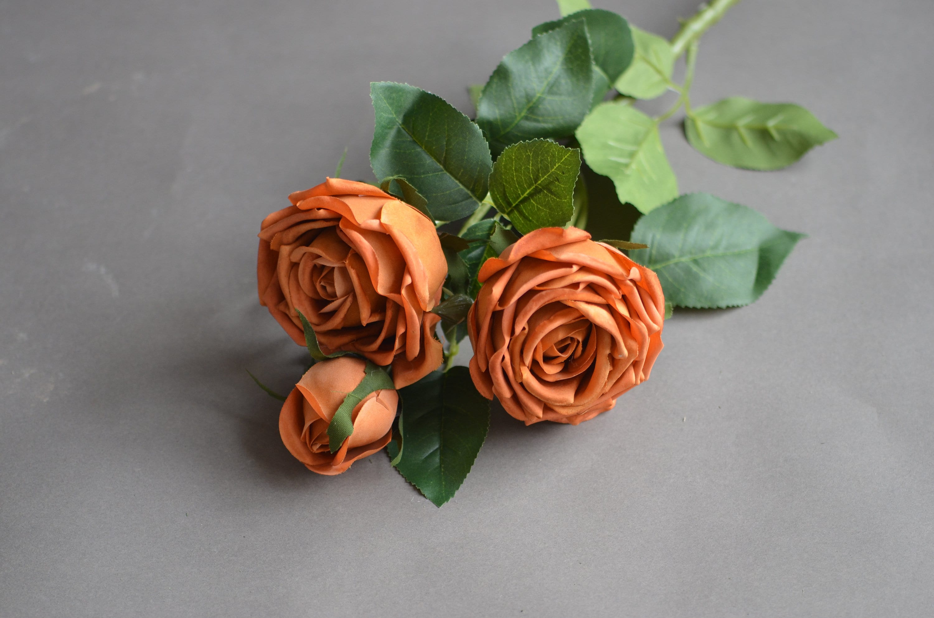 J-Rijzen 造花 コンボ バーントオレンジ テラコッタ ダリアの花 茎付き DIY ウェディングブーケ センターピース ベビーシャワー パーティ