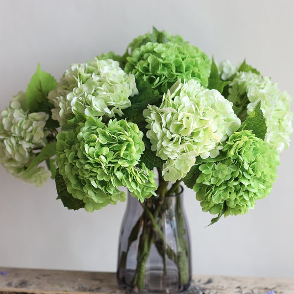 20" Real Touch Huge Hydrangea Stem, Realistic Artificial Flower, DIY Floral/Wedding/Home Decoration/Gift