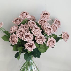 16&quot;  Fake Flowers, Rose Pink Roses, Real Touch Roses, Real Touch Flowers, Silk Roses, Wedding/Women Gifts/ Home Decor