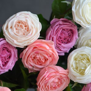 28&quot;David Austin Rose, English Rose plant, English Garden Roses, Wedding Decor, Home Decor, Real Touch Roses, Realistic flower, Cabbage Roses