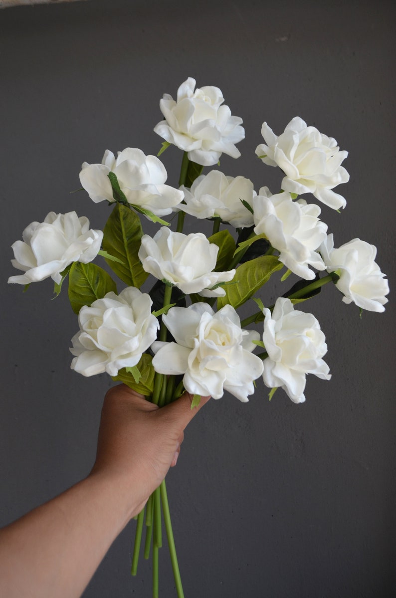 Gardenia, Artificial Gardenia, Real Touch Gardenia, Silk Gardenia, White Gardenia, Real touch flowers, Gardenia Flowers, White silk flowers image 2