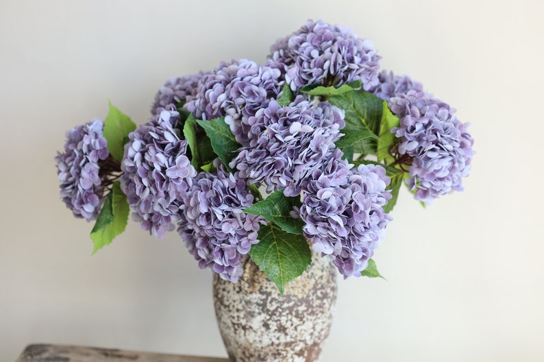 20 Real Touch Huge purple Hydrangea Stem, Realistic Artificial Lavender Purple Flower, /DIY Floral/Wedding/Home Decoration/Gift image 9