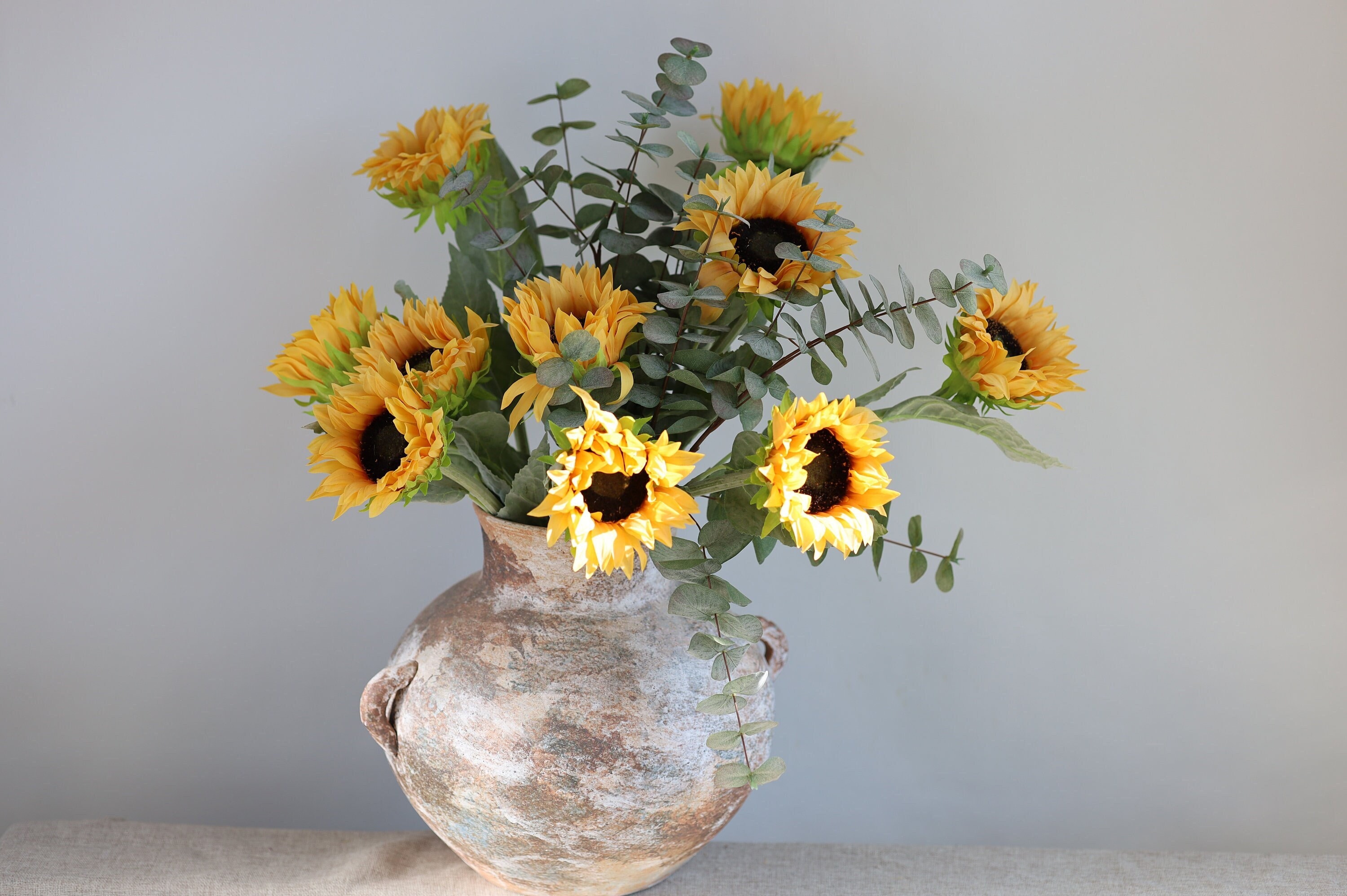 Tournesols 23,6 pouces, faux tournesols, tournesols artificiels, tournesols en soie, faux tournesols, décor tournesol/Sonnenblume/tournesol séchés