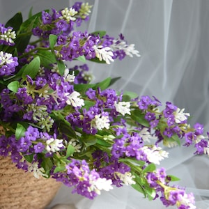 Purple Silk Flowers, Small Purple Flowers, Silk Wildflowers, Miniature Wildflowers, Faux Wildflowers, Faux Greeny, Artificial Flowers