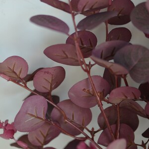 Faux Eucalyptus, Burgundy Eucalyptus, Fall flowers, Artificial Eucalyptus, Autumn Orange Eucalyptus, Faux Leaves, Fall Decor image 6