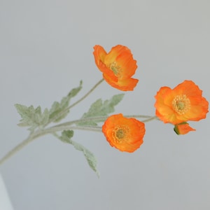 23 Artificial Poppy, Silk Wildflowers, Silk Poppy, Artificial Faux Flower, Faux Wildflowers/Home Decoration/Gift/Kitchen Decorations Light orange