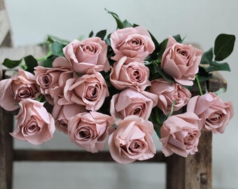 25.5" Artificial Flowers, Real Touch Flowers, Real Touch Roses, Faux Roses/Morandi Roses/Faux Flowers