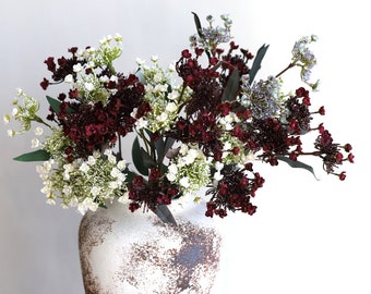 26.4" Dark Red Artificial Flowers Stem, Gypsophila, Baby's Breath, Faux Flowers, Home Decor/Floral arrangement/Gift