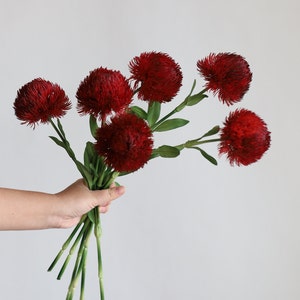 19,6" donkerrode kunstmatige dianthus, nep-dianthus, cadeau/groen/huisdecoratie voor de feestdagen